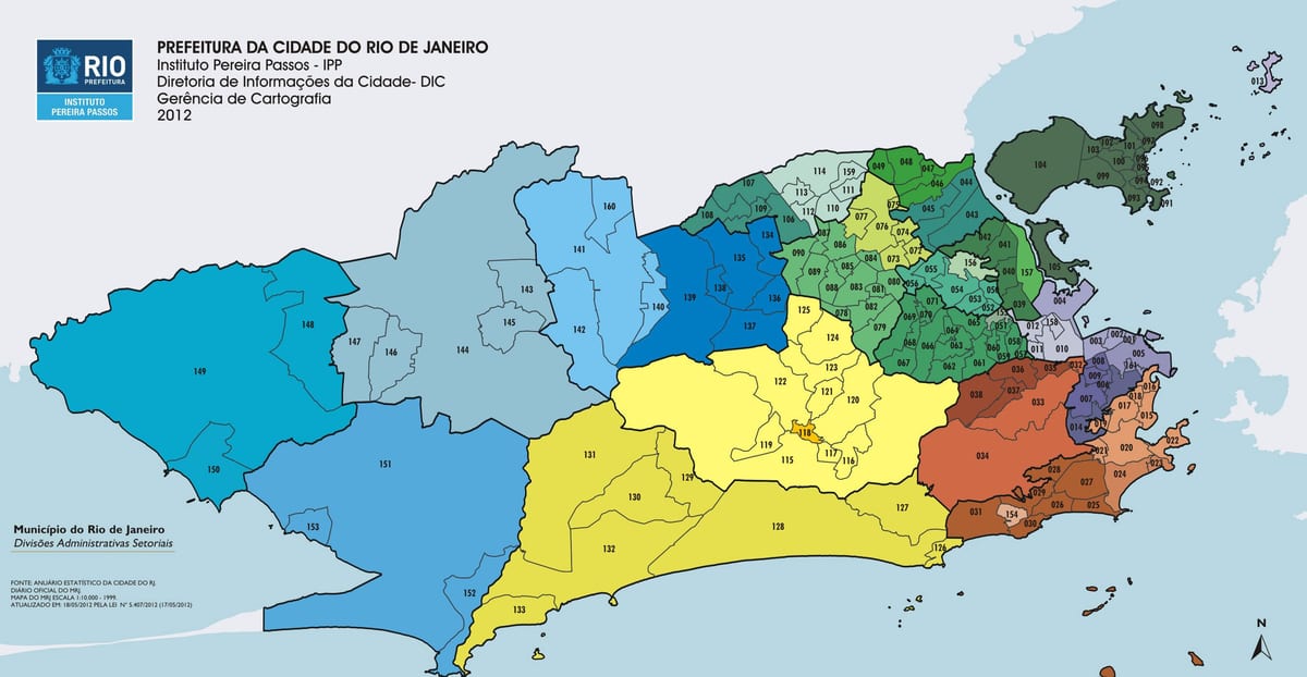 रियो डी जनेरियो arrondissement नक्शा